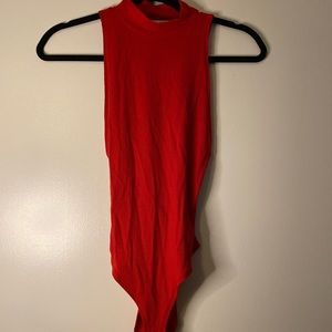 F21 Backless, Bodysuit- Red